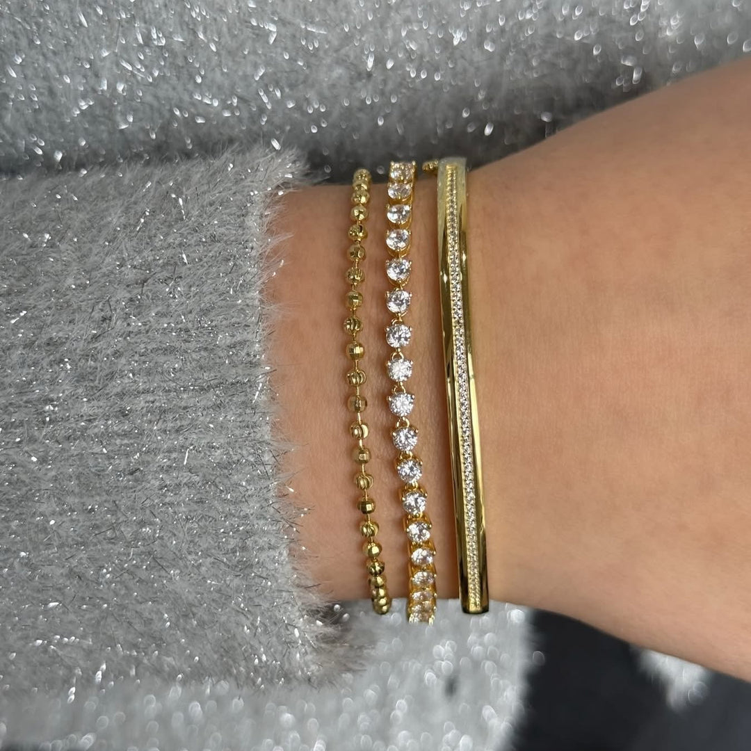 Stripe Accented Bangle