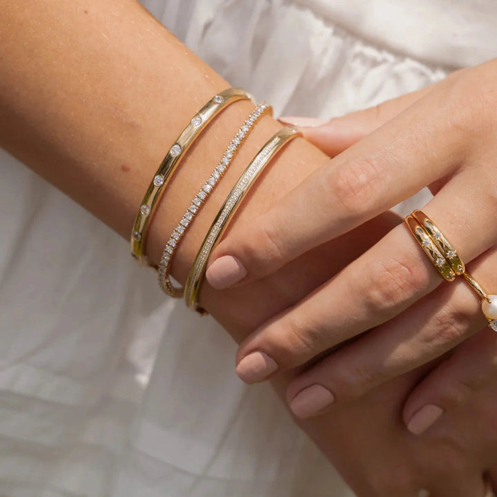 Stripe Accented Bangle