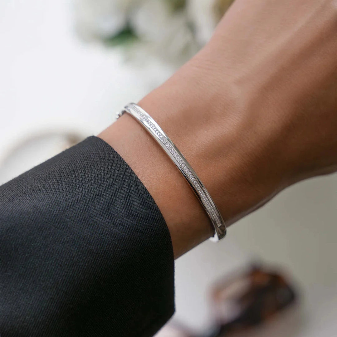 Stripe Accented Bangle