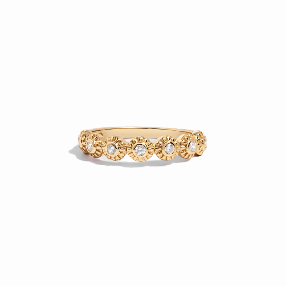 Sunburst Bezel Stack Ring