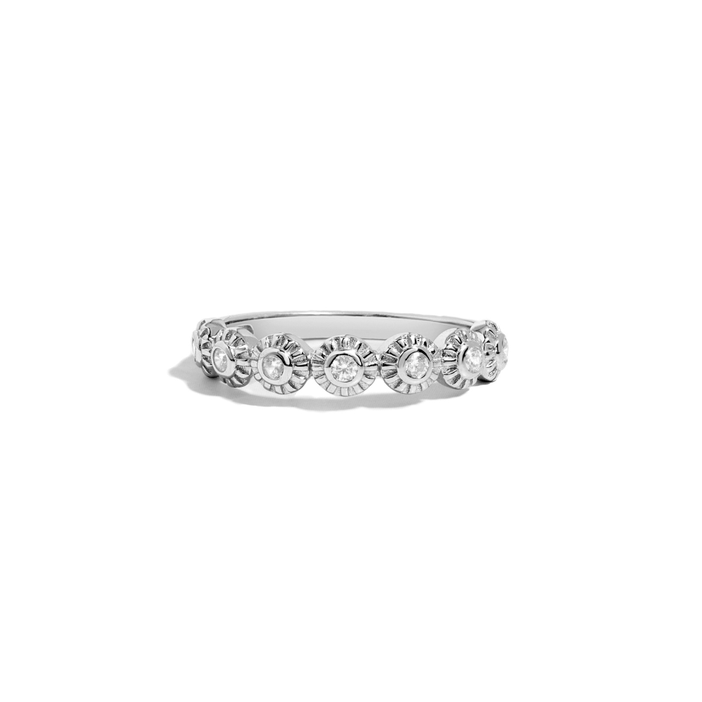 Sunburst Bezel Stack Ring