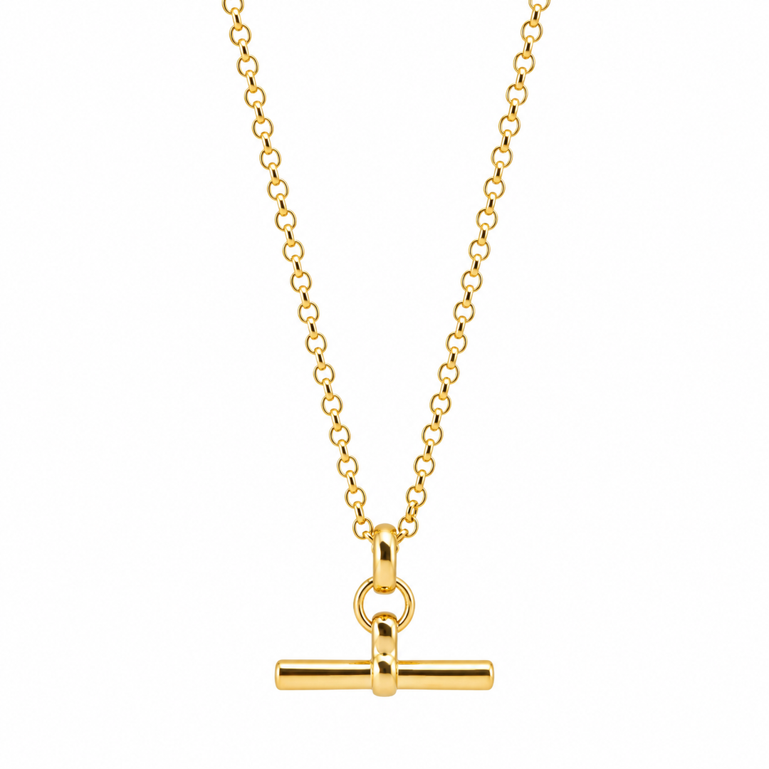 T-Bar &amp; Toggle Rolo Chain Necklace