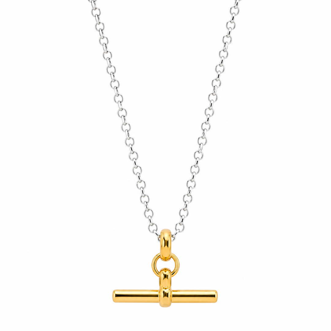 T-Bar &amp; Toggle Rolo Chain Necklace