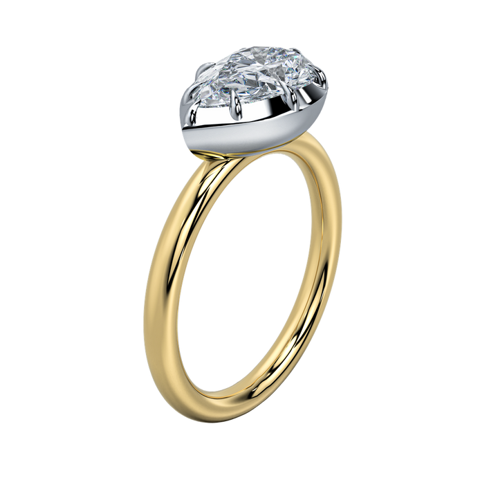Taylor emerald-cut diamond engagement ring with a sleek bezel setting and a polished gold band.