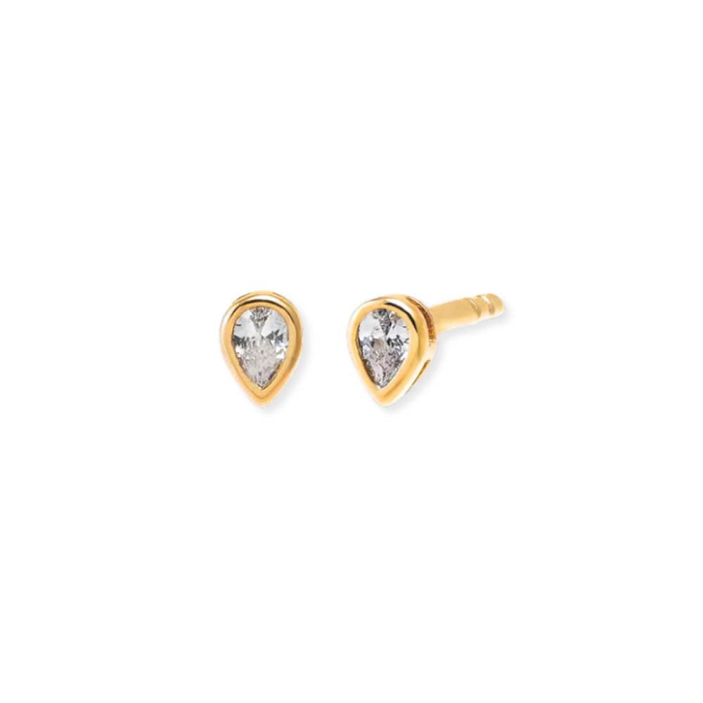 Teardrop Bezel Studs - 3 Sizes-Embark Fine Jewelry