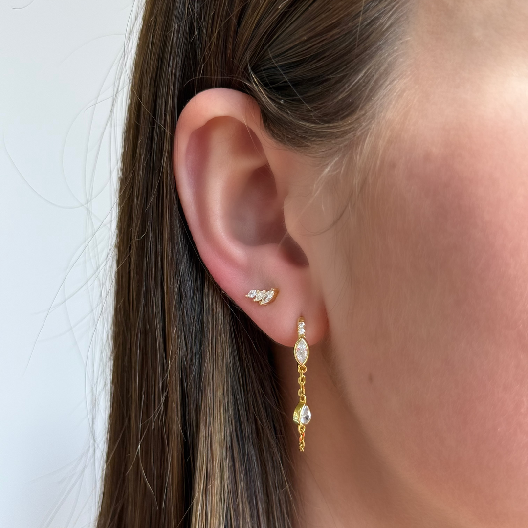 Teardrop Chain Huggies-Embark Fine Jewelry