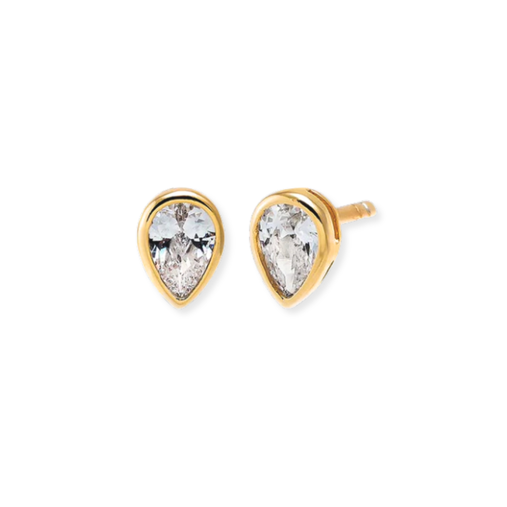 Teardrop Bezel Studs - 3 Sizes