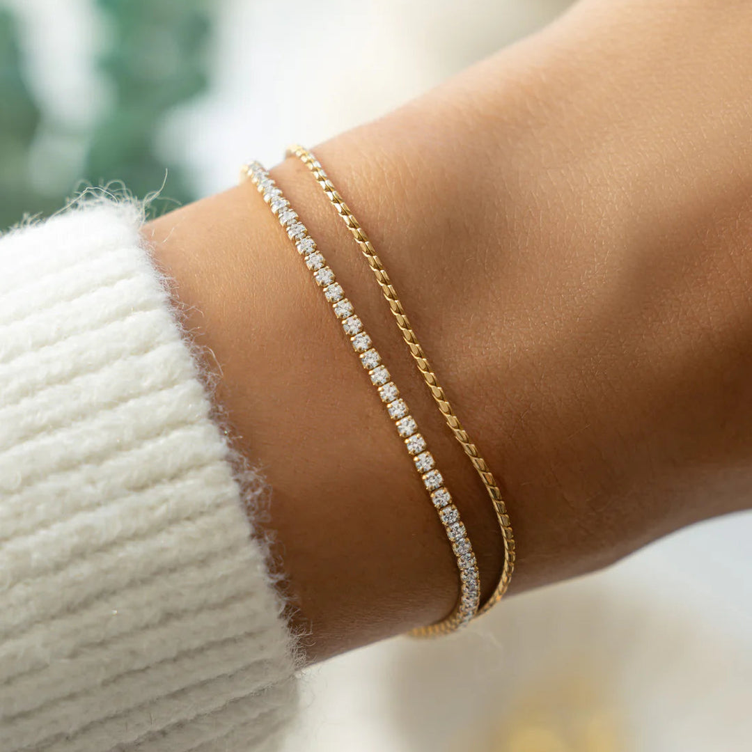 Tennis &amp; Chain Bracelet Set