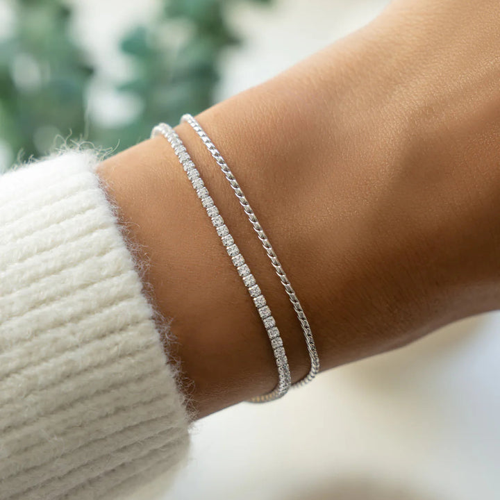 Tennis &amp; Chain Bracelet Set
