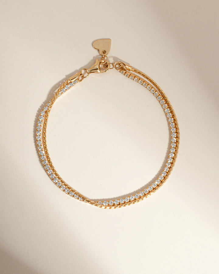Tennis &amp; Chain Bracelet Set