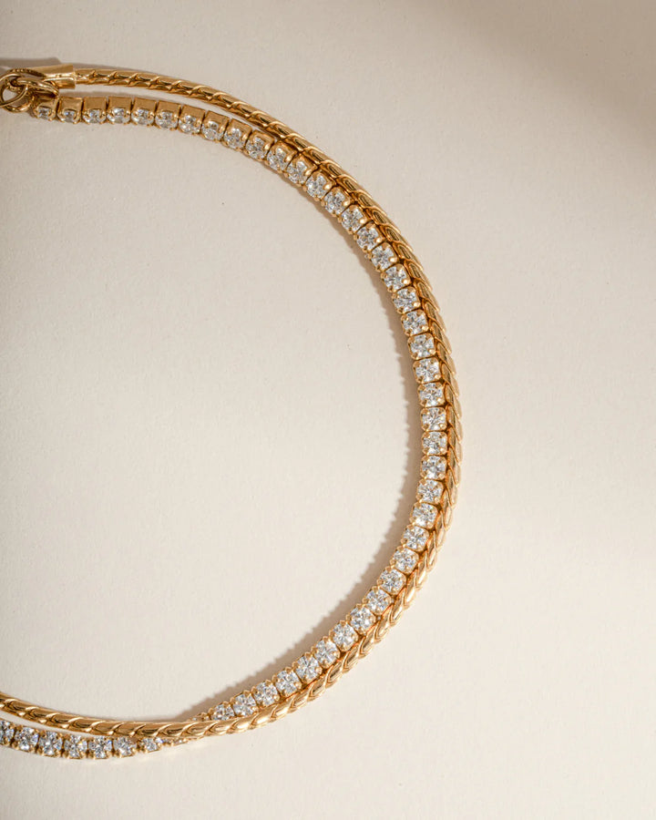 Tennis &amp; Chain Bracelet Set