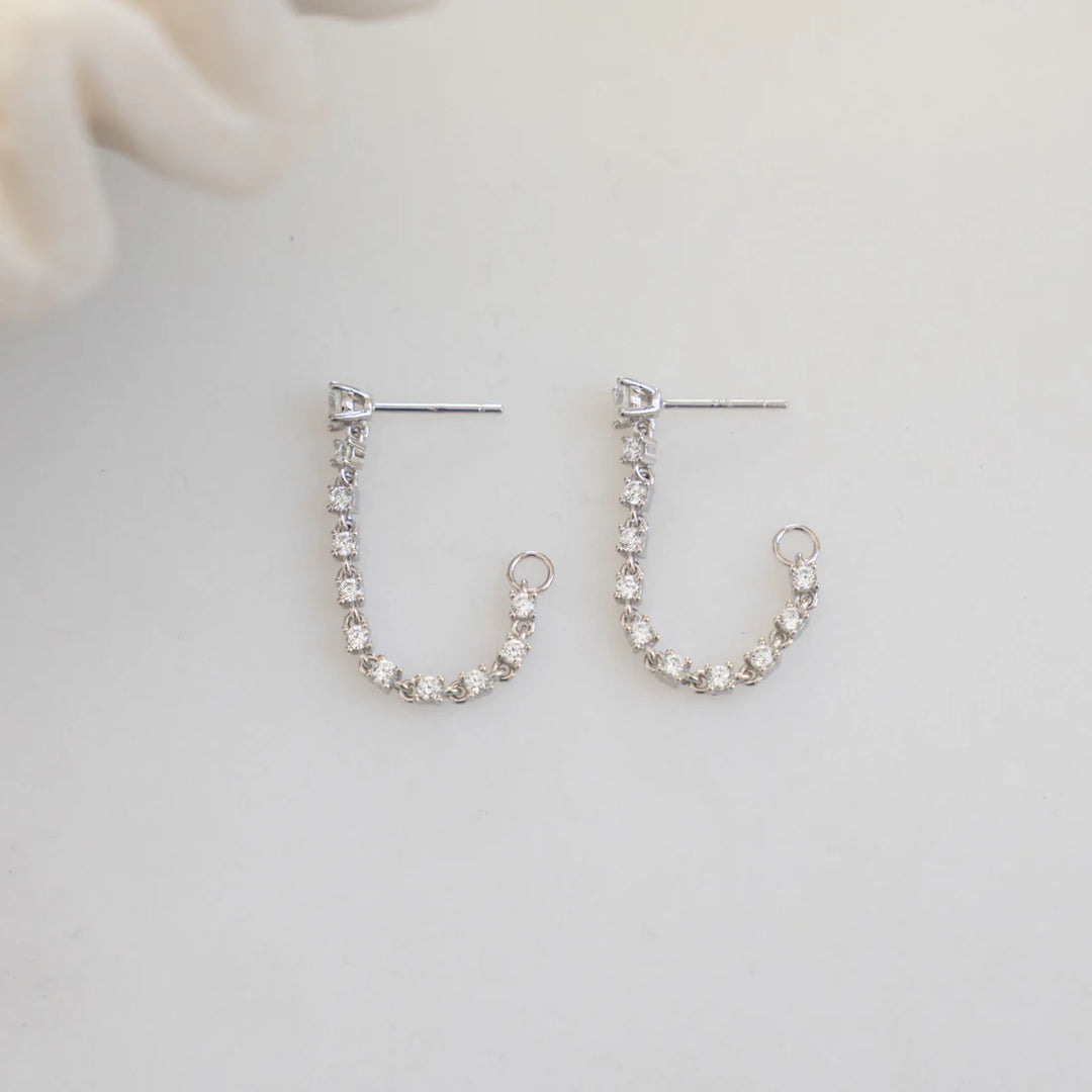 Tennis Chain Link Earrings-Embark Fine Jewelry