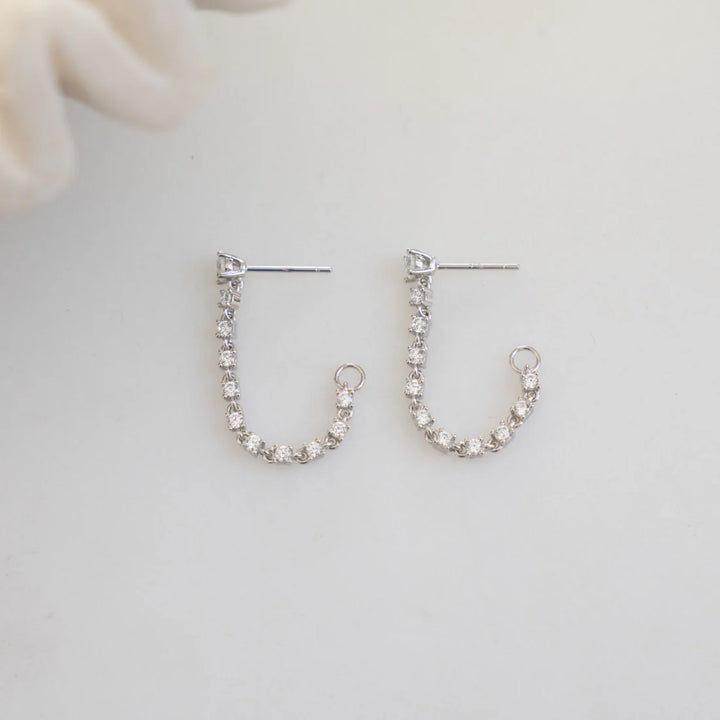 Tennis Chain Link Earrings-Embark Fine Jewelry