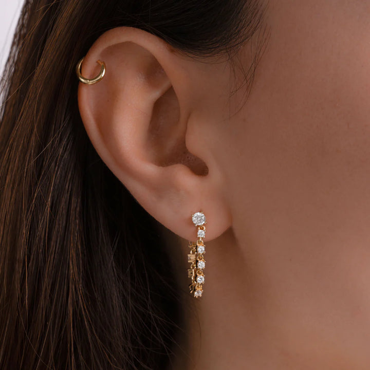 Tennis Chain Link Earrings-Embark Fine Jewelry