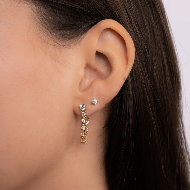 Tennis Chain Link Earrings-Embark Fine Jewelry