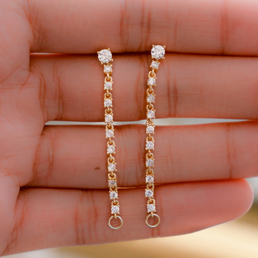 Tennis Chain Link Earrings-Embark Fine Jewelry