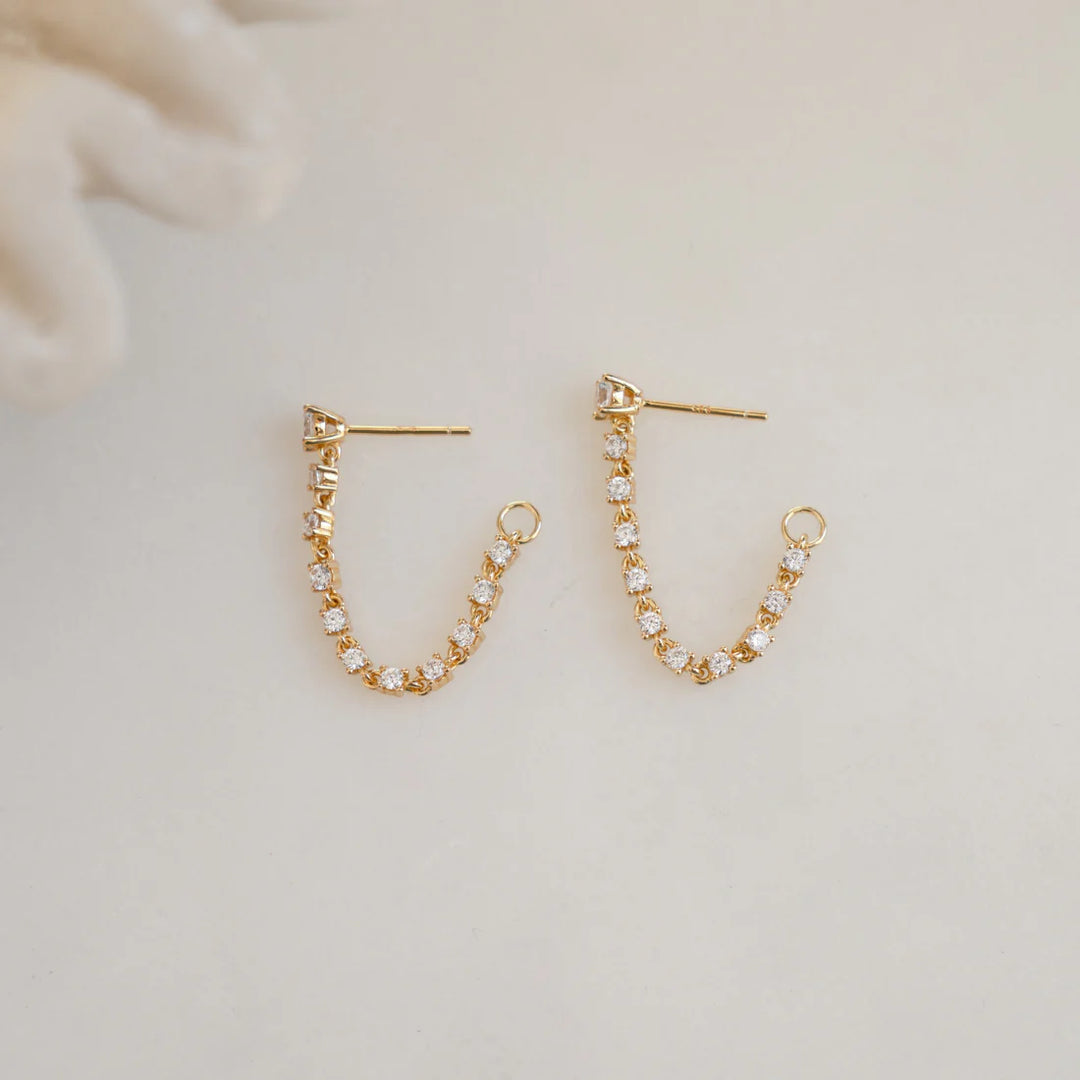 Tennis Chain Link Earrings-Embark Fine Jewelry