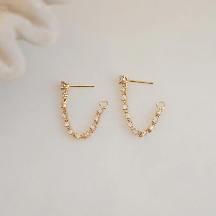 Tennis Chain Link Earrings-Embark Fine Jewelry