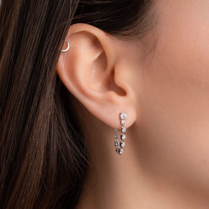 Tennis Chain Link Earrings-Embark Fine Jewelry