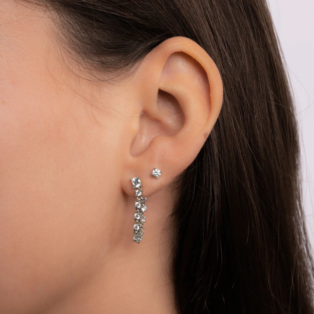 Tennis Chain Link Earrings-Embark Fine Jewelry