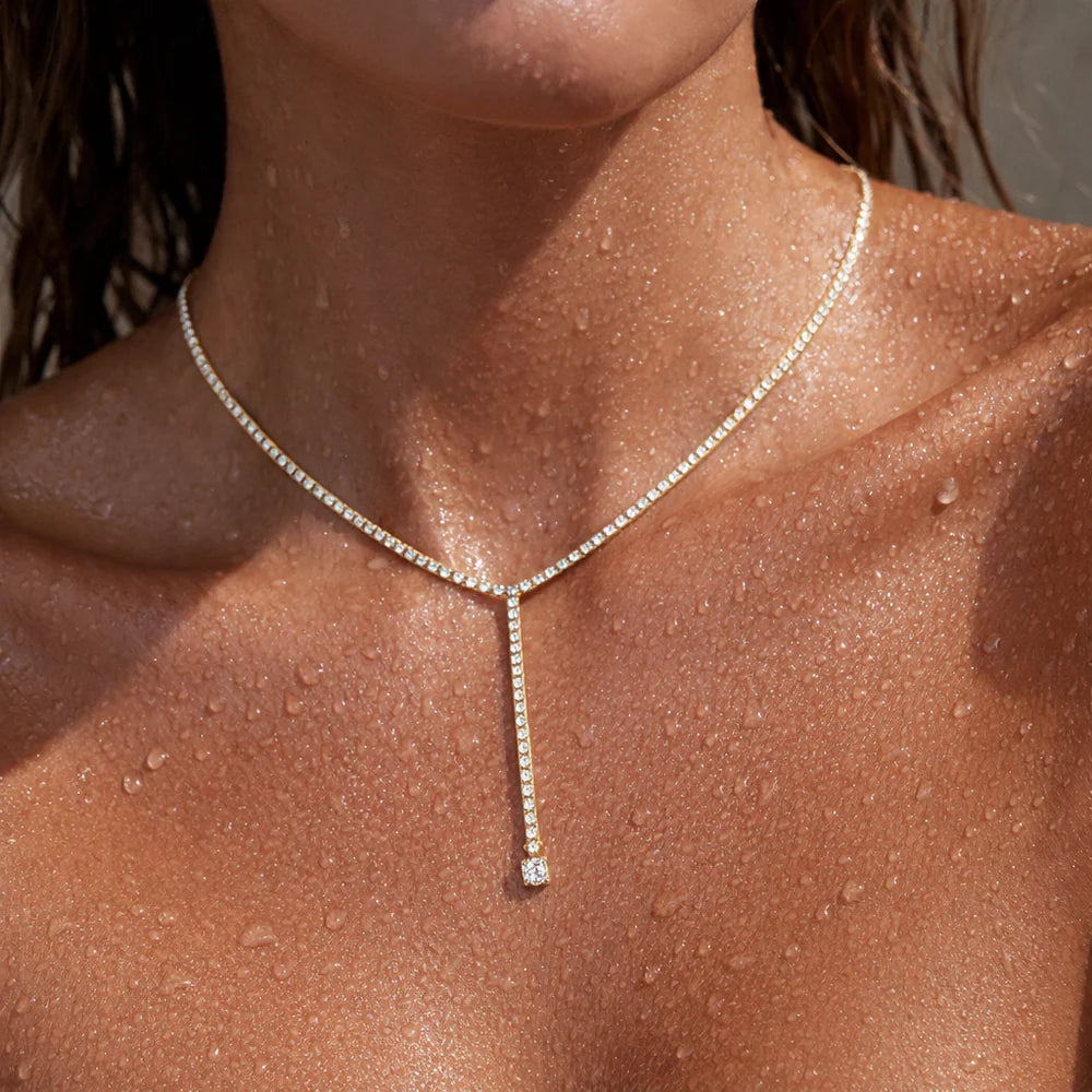 Tennis Lariat Necklace