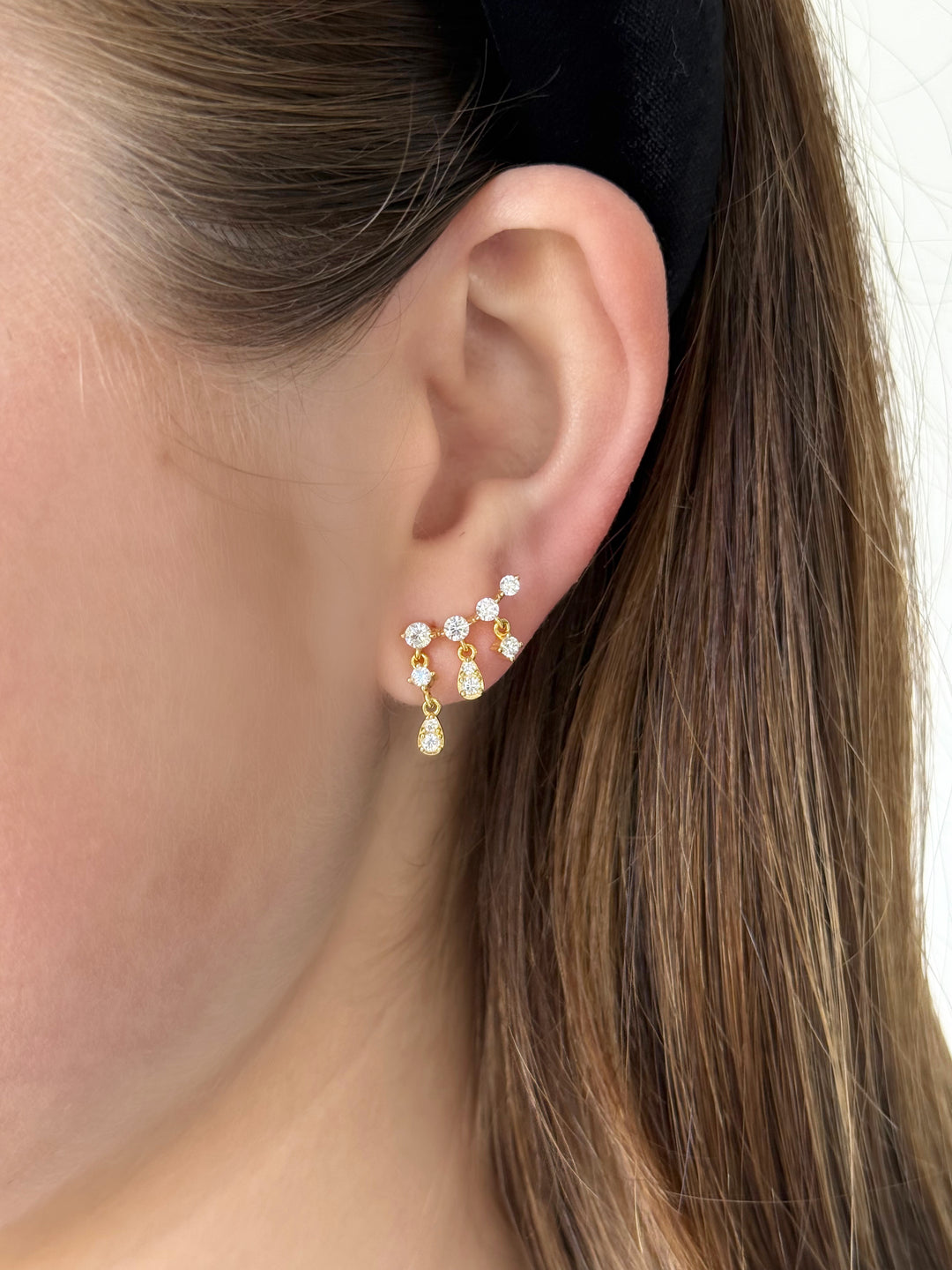 Teardrop Cluster Dangle Earrings