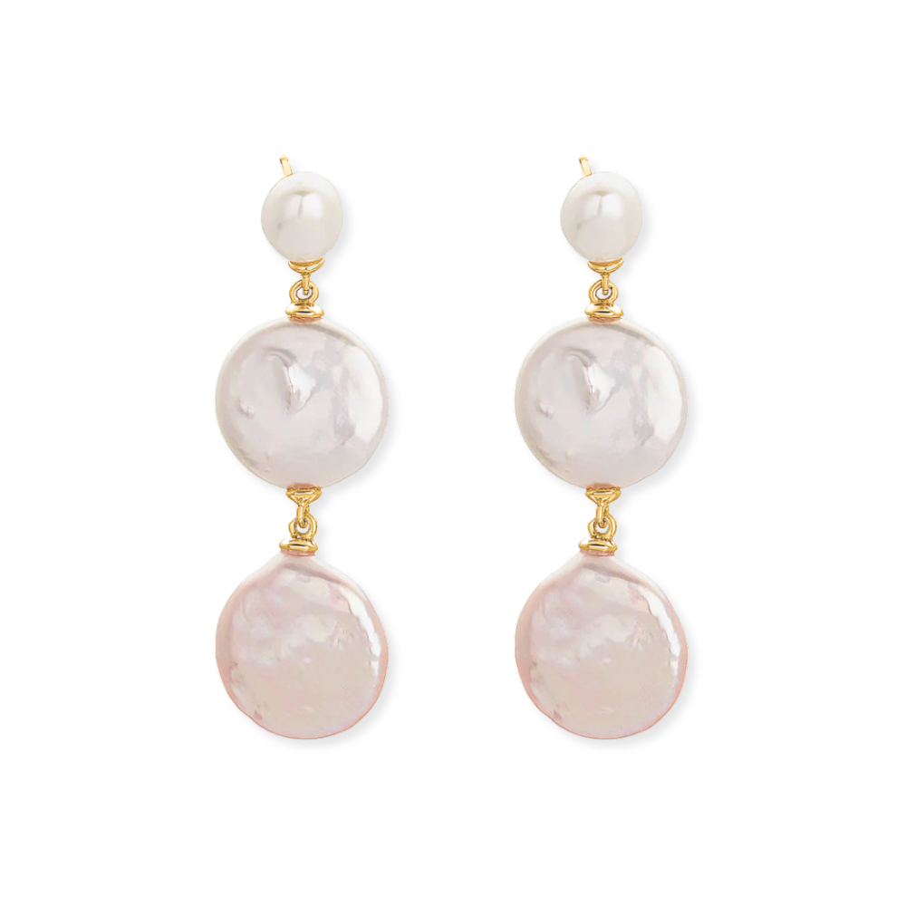 Three Pearl Drop Earrings