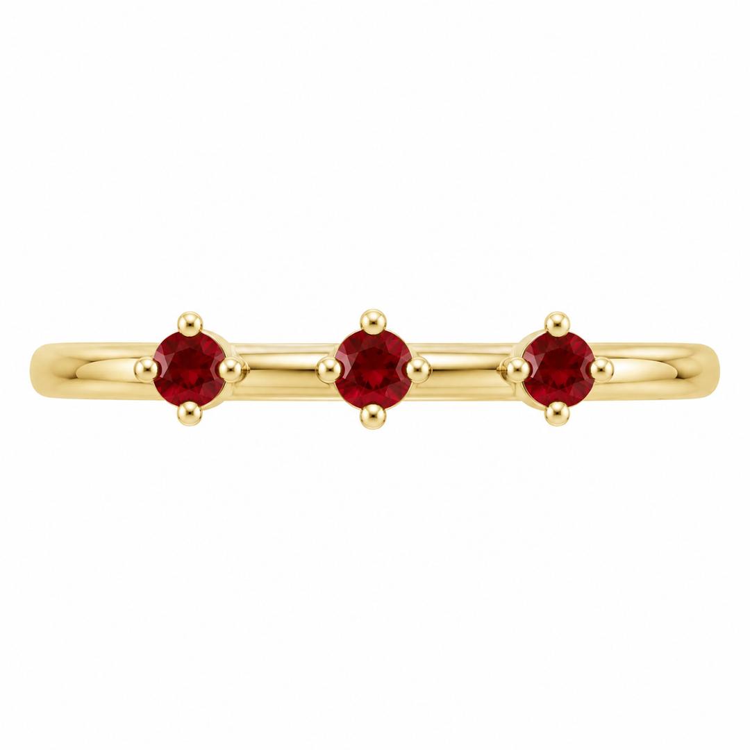 14K 1/5 CTW Three Stone Stackable Ring