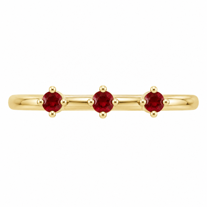 14K 1/5 CTW Three Stone Stackable Ring