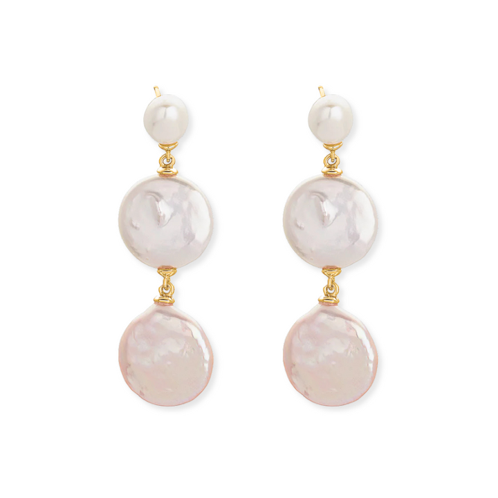 Three Pearl Drop Earrings