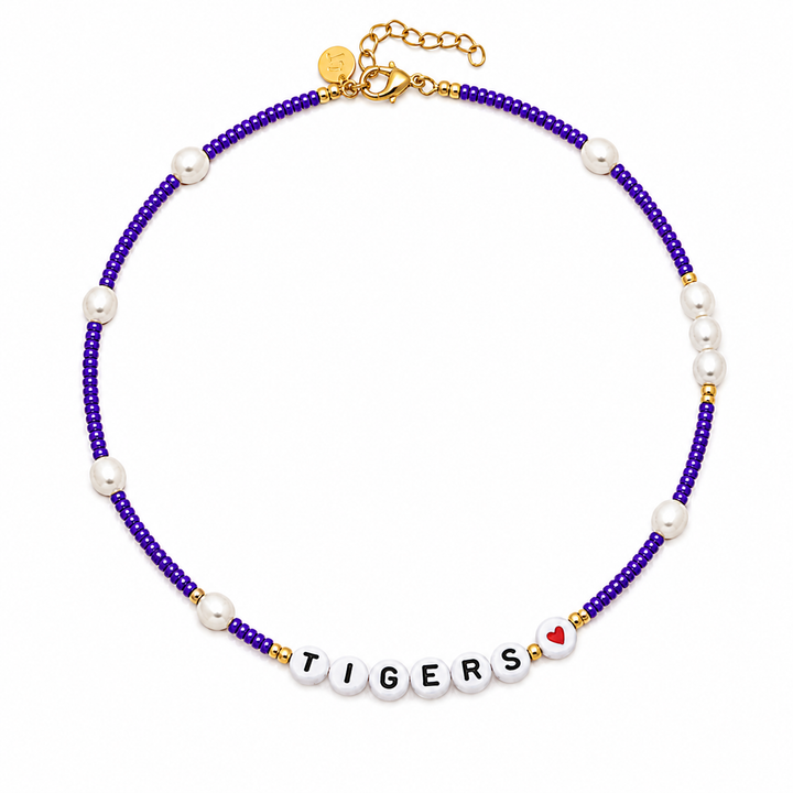 Gameday Bead and Pearl Necklace