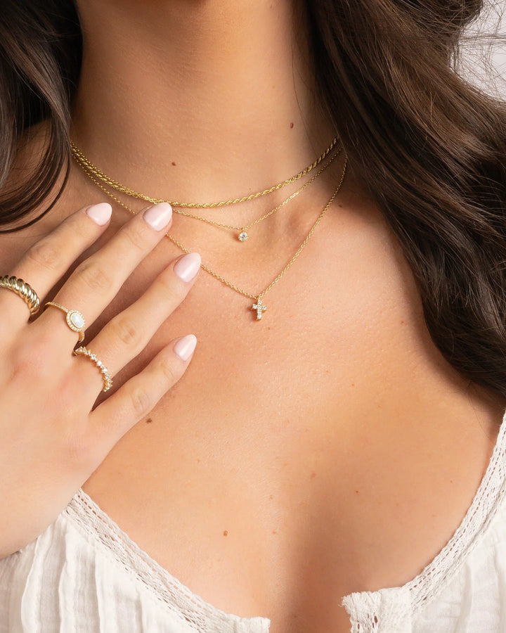 Tiny Cross Necklace-Embark Fine Jewelry