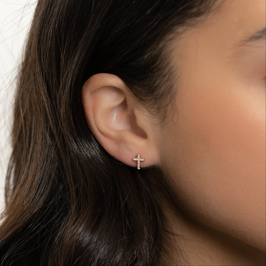 Tiny Cross Studs