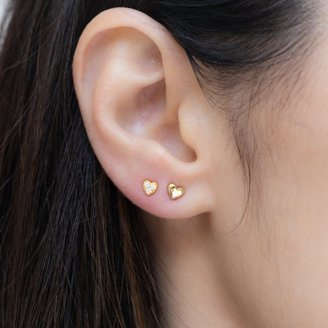Tiny Heart CZ Stud