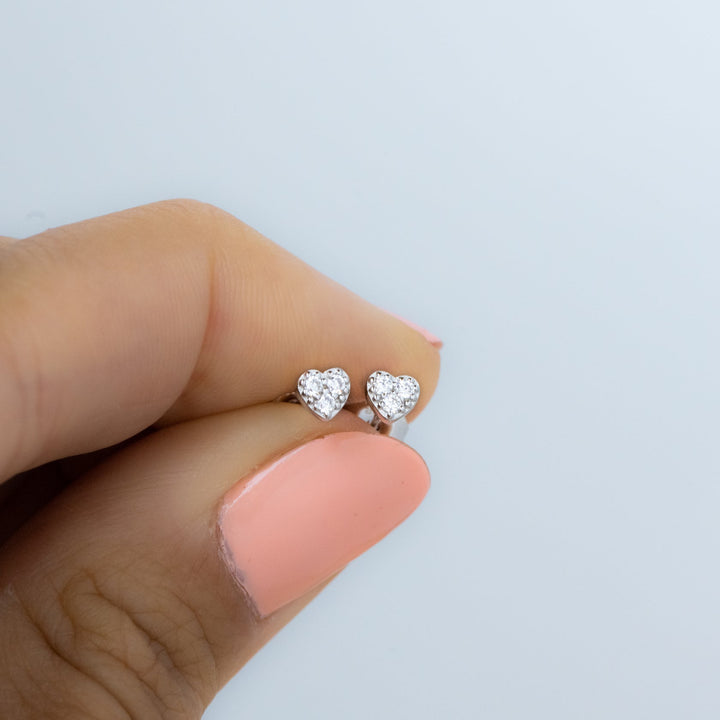 Tiny Heart CZ Stud