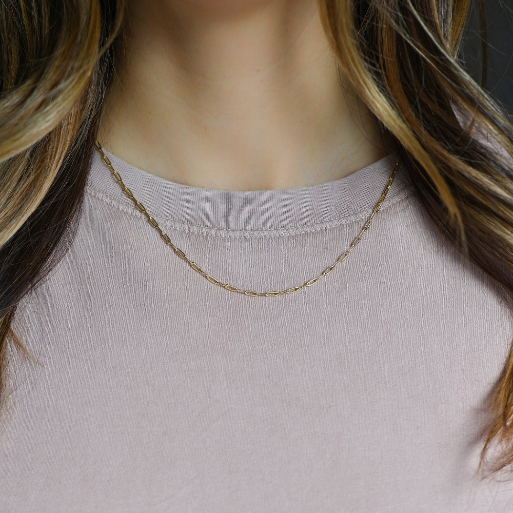 Tiny Link Paperclip Necklace