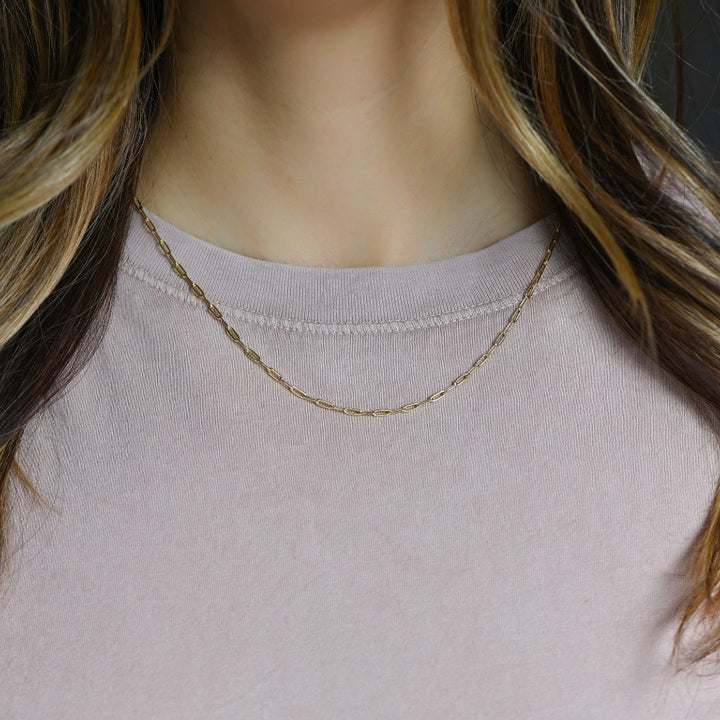 Tiny Link Paperclip Necklace
