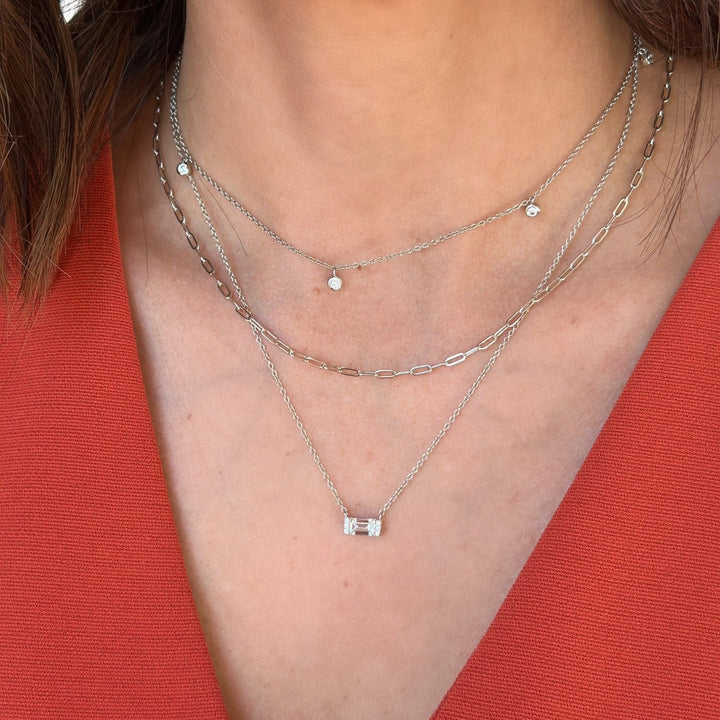 Tiny Link Paperclip Necklace