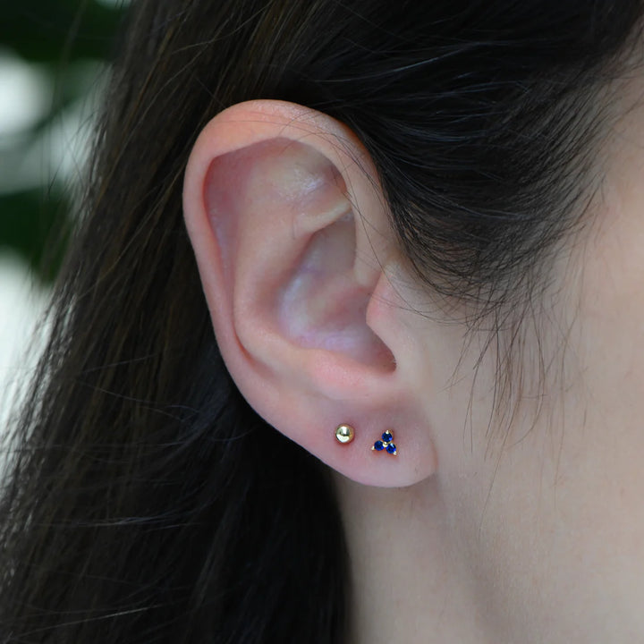 Tiny Trio Gemstone Stud