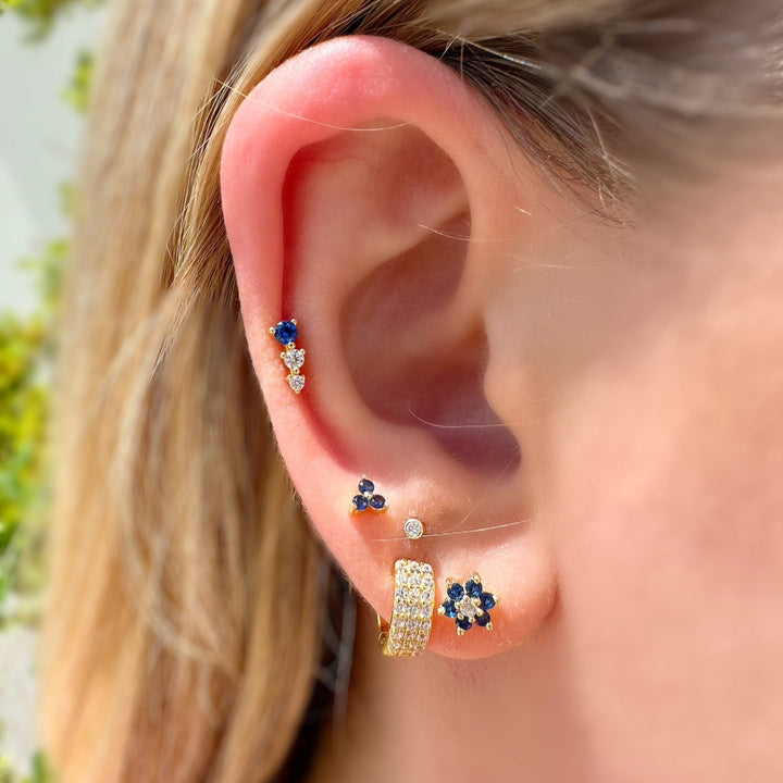 Tiny Trio Gemstone Stud