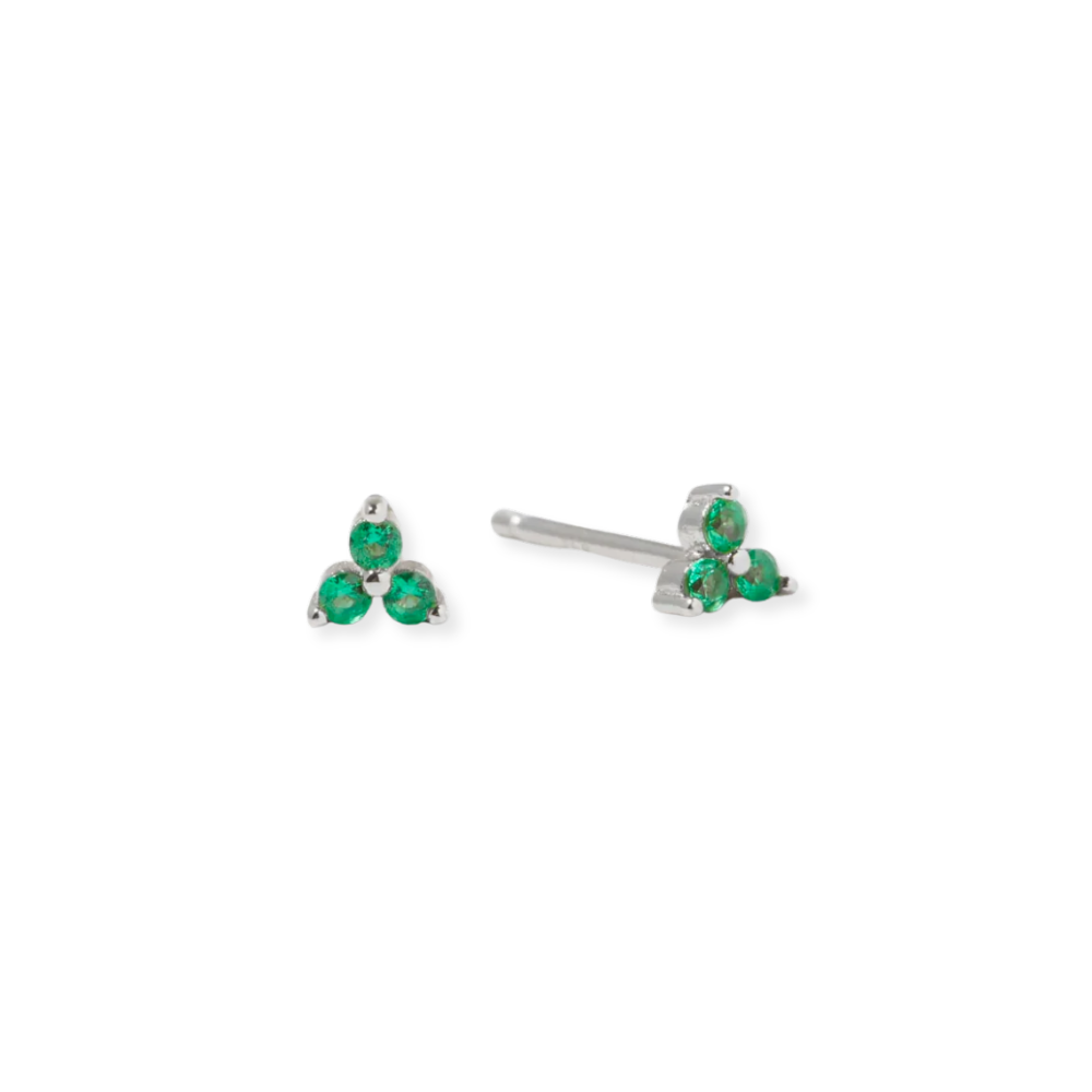 Tiny Trio Gemstone Stud