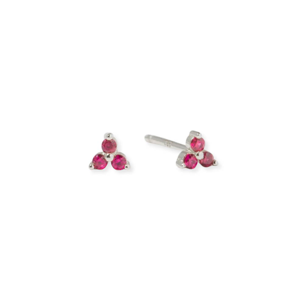 Tiny Trio Gemstone Stud