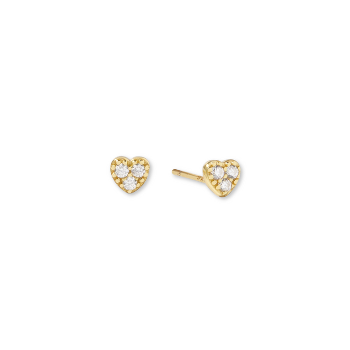 Tiny Heart CZ Stud