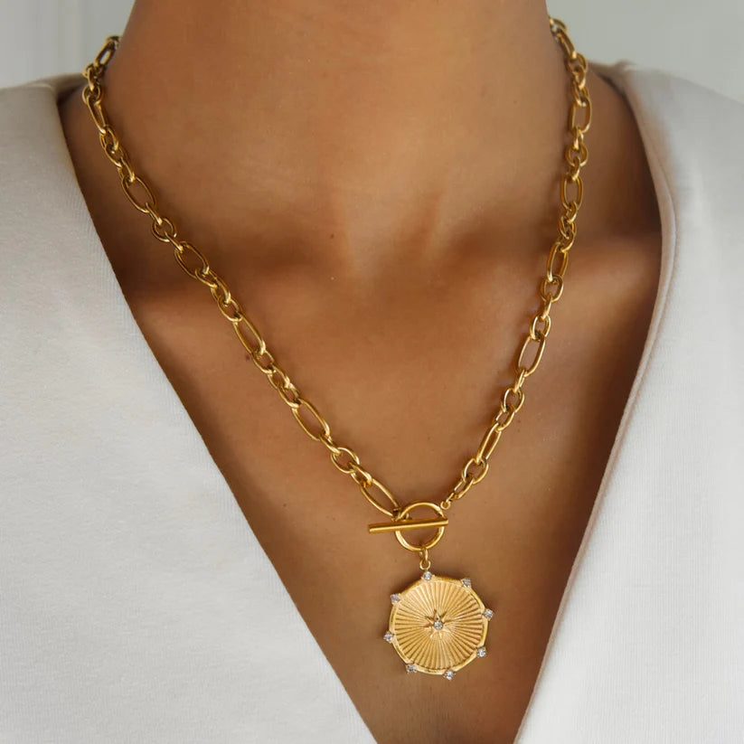 Toggle Chain Medallion Necklace-Embark Fine Jewelry
