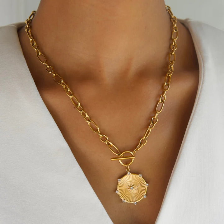 Toggle Chain Medallion Necklace-Embark Fine Jewelry