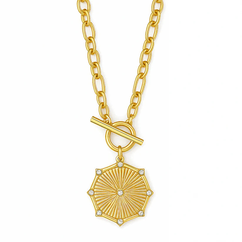 Toggle Chain Medallion Necklace-Embark Fine Jewelry