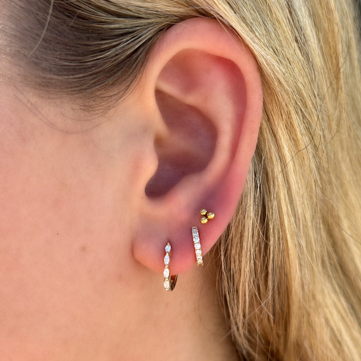 14K Trio Ball Stud