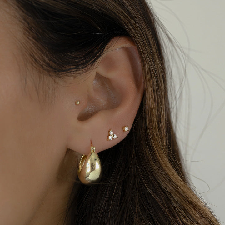 Trio Gemstone Stud
