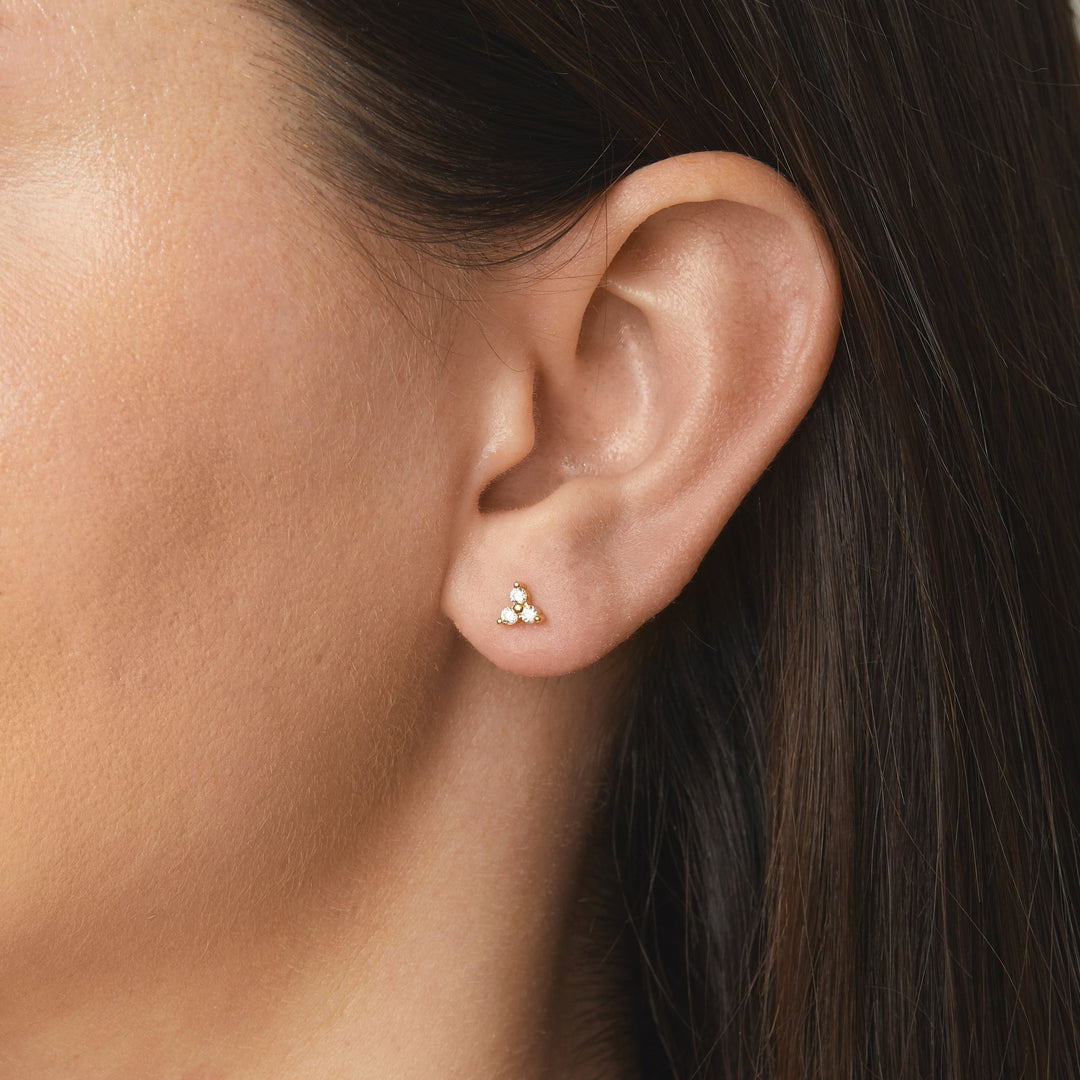 Trio Gemstone Stud