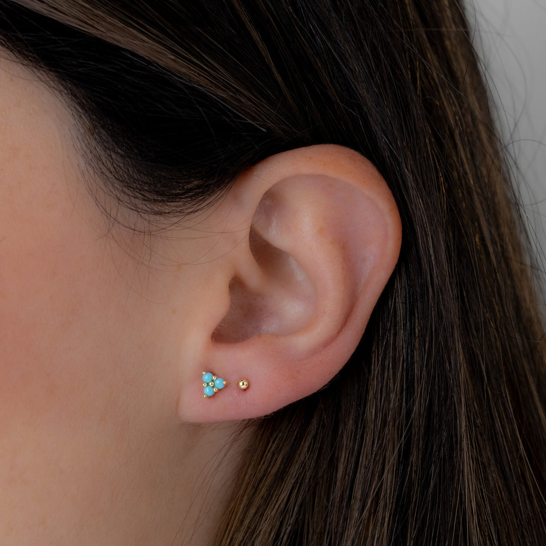 Trio Gemstone Stud